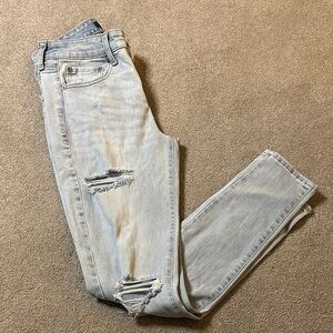 Aeropostale Outfitters Distressed Gray Skinny Jeans